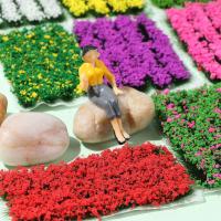 4pcs Vegetación Flores Hierba Escenario Tren Paisaje Colorido Bandas De Flores Miniatura Verde Realistas Para Escenarios De Trenes - details 3
