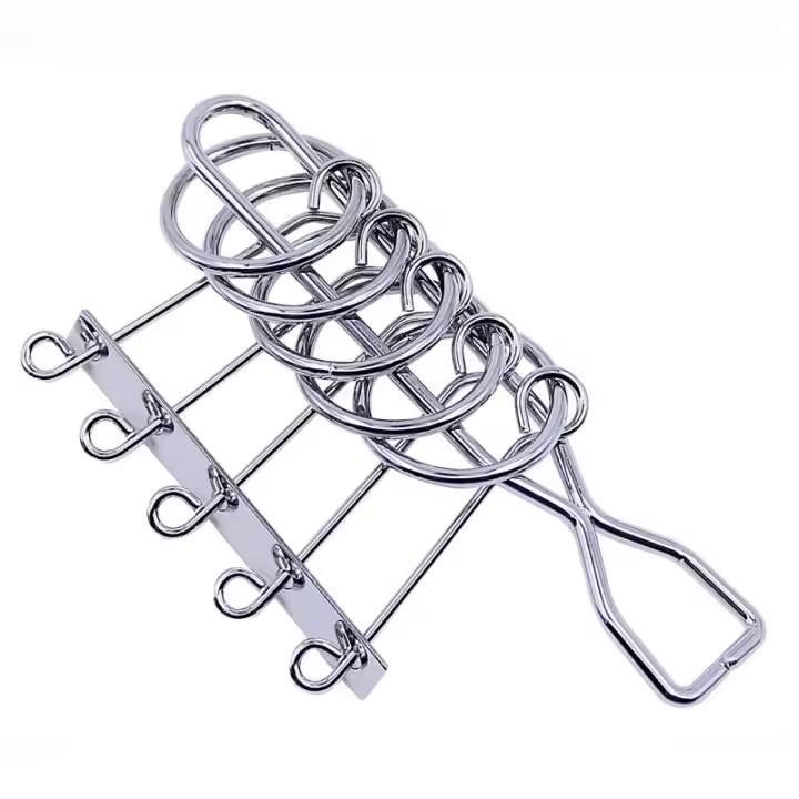 Juego De Resolución De Problemas IQ Metal Wire Puzzle Con Cinco Anillos Juguete Educativo Para Niños Y Adultos Desbloqueo Luban - 1