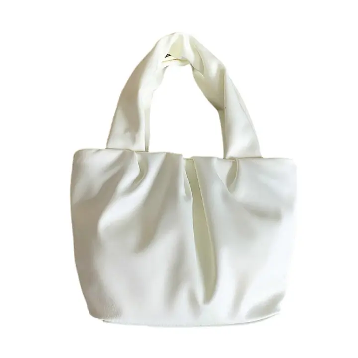 Moda casual bolsas bolso de mano bolsa de teléfono para mujeres chica versátil acanalado diseño bolsas de compras gran capacidad plisado bolsa barro color - 1