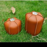 Cubierta De Cuero Para Tanque De Gas De Camping Plano Protección Para Lámpara De Gas Y Estufa Montaña Retro - details 0