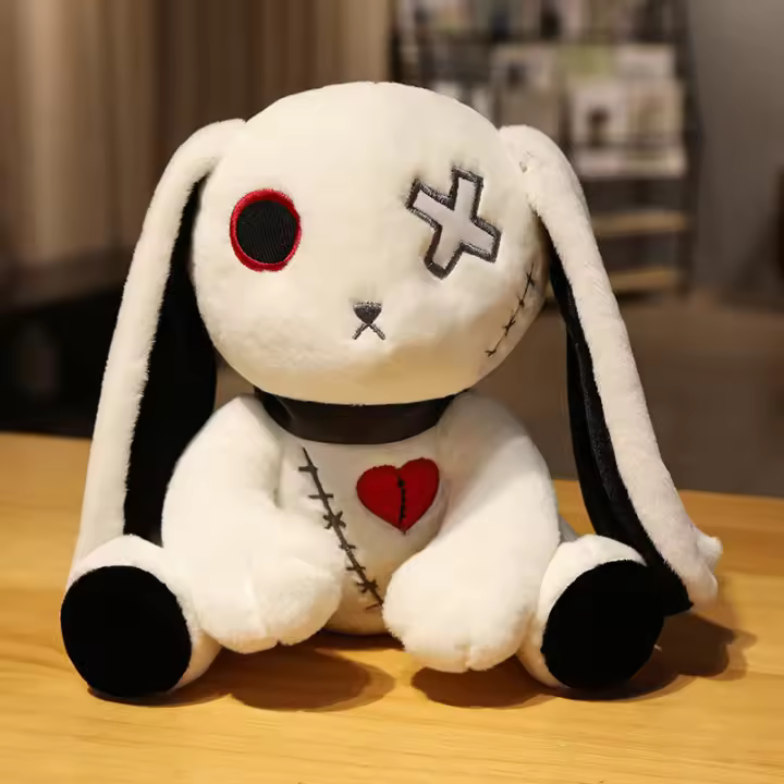 Muñeco De Peluche Gótico Y Spooky De Conejo Loco Juguete Adorable Horrorífico Para Niños Entre 3-6 Años Relleno De Algodón PP Material De Poliéster - 1