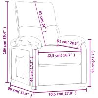 vidaXL Sillón reclinable de tela gris oscuro - details 7
