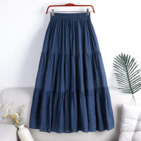 Falda Midi Marrón Cottagecore Para Mujer Y Adolescentes Blusa De Lino Y Poliéster Baja Aireada Vintage Fairycore Estilo Americano Retro - details 5