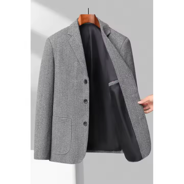 Chaleco De Negocios Para Hombre Estilo Coreano Británico Moda Casual Slim Solid Color Para Bodas Y Trabajo Cierre Único - 1