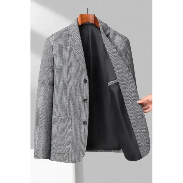 Chaleco De Negocios Para Hombre Estilo Coreano Británico Moda Casual Slim Solid Color Para Bodas Y Trabajo Cierre Único - 1