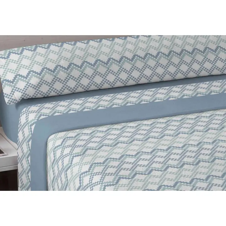 Sábanas de invierno extra suaves de tejido coralina muy cálidas, excelente calidad resistentes al uso diario tamaño de cama 150 cm en juego de 3 piezas, sábana bajera para colchones de 30 cm de altura - 1