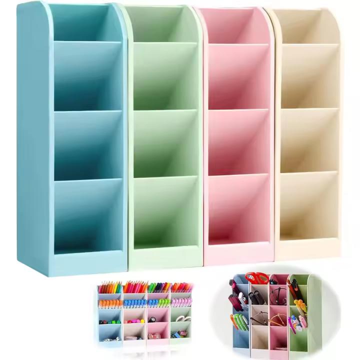 4 Piezas Portalápices Multifunction, Organizador de Escritorio para Lápices,Lapiceros para Libro, Organizador de Pluma para - 1