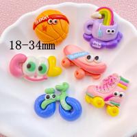 10Pcs Cabochones De Resina Planos Con Diseño De Patines De Escuela Bicicletas Y Baloncesto Para Decoración De Joyería DIY - details 0