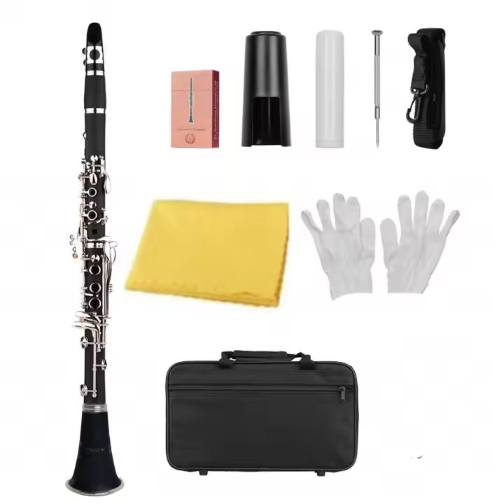 Miwayer Clarinete De Madera Bakelite Profesional Con 17 Teclas Y Viento Musical Instrumento De Viento Tenor Con Caja Y Regalito - 1
