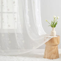 Cortinas Blancas De Encaje Con Bordado Floral Para Sala De Estar Y Dormitorio Ventanas Translúcidas Decoración Hogar Cortina De Voile Moderna Sin Aislamiento Solar - details 1