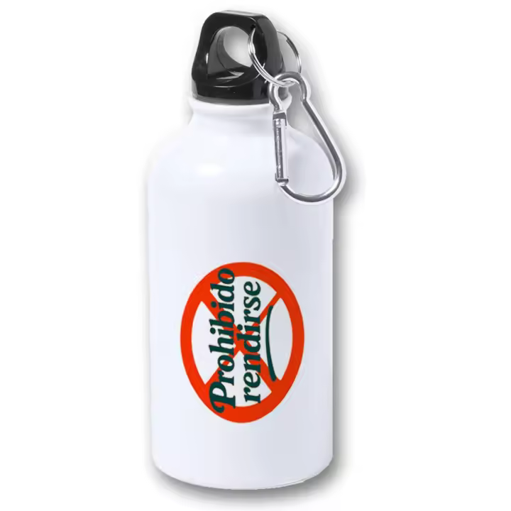 MERCHANDMANIA Bidón 400ml metálico frase motivadora ejercicio gym gimnasio esfuerzo para viaje y deporte - 1