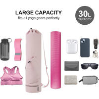 Bolsa De Transporte Para Manta De Yoga Grande Con Bolsillo Impermeable Para Agua Y Estuche Largo Con Correa Ajustable Y Cordón De Cierre - details 5