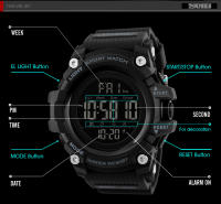 Reloj Deportivo Digital SKMEI 1384 Para Hombre Resistente Al Choque Y Al Agua Con Cronógrafo Cuenta Regresiva Luz Trasera Estilo Suave - details 7