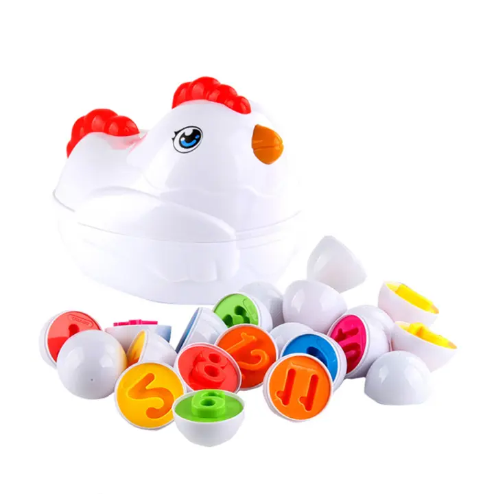 Juego Educativo De Huevos De Pascua Montessori Para Bebés 12 Piezas Aprendizaje De Colores Y Formas Juguetes Educativos Para Niños - 1
