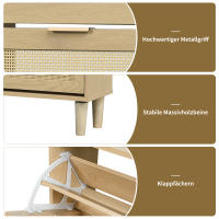Zapatero con 4 Cuadros abatibles, arcón de trinquete de chino con Tiradores Metálicos, Zapatero para pasillos, dormitorios, Pisos, muebles de Madera, Dimensiones: 100x25x90 cm - details 3
