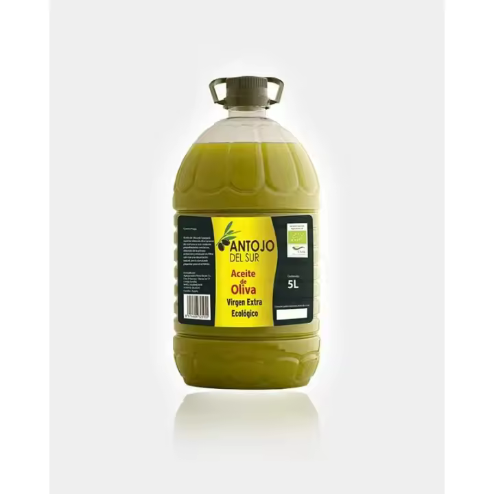 Aceite de Oliva Virgen Extra Ecológico Antojo del Sur: Elaborado con Pasión y Tradición Familiar, Cosecha Temprana, Certificación CAAE y Cultivo Sostenible en la Sierra Sur de Sevilla, botella 2L y 5L - 1