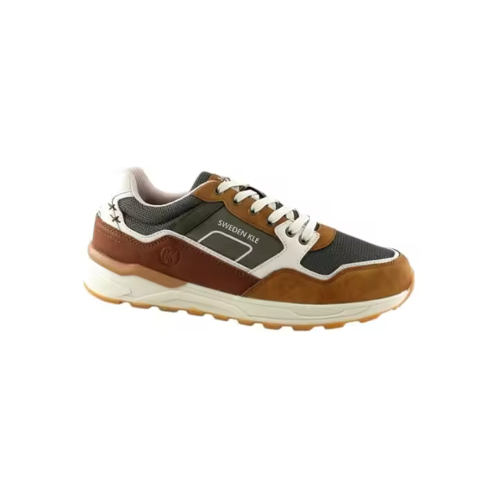 Zapatilla Marca Sweden Kle Zapatilla Casual Hombre Camel Referencia: 261502 Camel-kaki Sweden Kle  Zapatilla deportiva casual moda joven, modelo cómodo y actual, fabricada en textil combinado con PU y collarín acolchado - 1