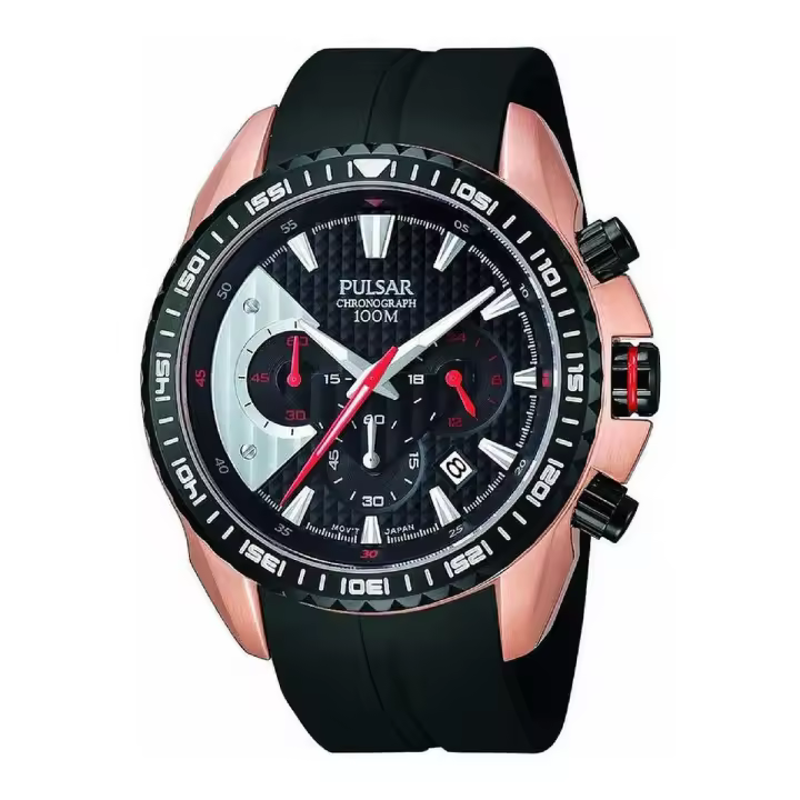 Reloj Hombre Pulsar PT3272X1 (Ø 41 Mm) - Caucho, Negro, Cronógrafo - 1