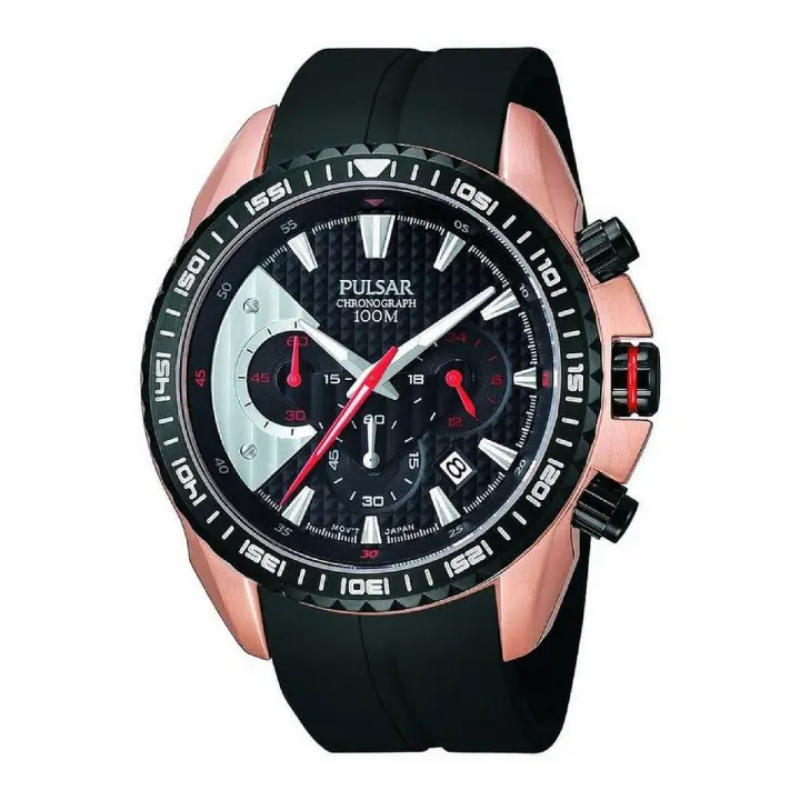 Reloj Hombre Pulsar PT3272X1 (Ø 41 Mm) - Caucho, Negro, Cronógrafo - 1
