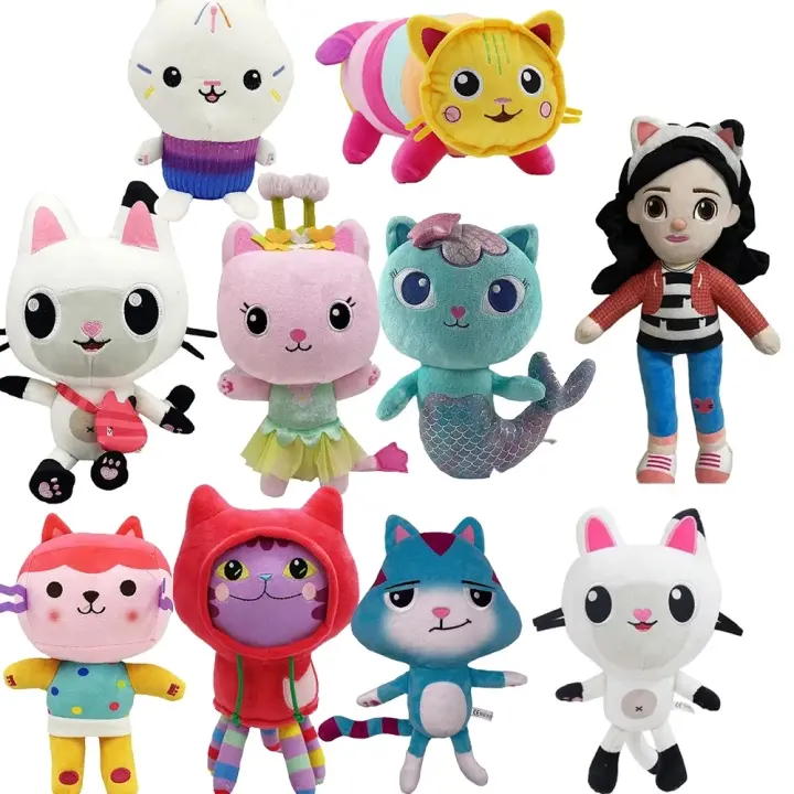 Muñeca De Peluche Gabby Dollhouse Juguete De Dibujos Animados Gato Sonriente Animal De Peluche Abrazo De Gato Para Niñas Regalos De Cumpleaños - 1