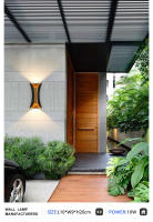 Lámpara De Pared LED Impermeable IP65 10W Para Exterior Jardín Puerta De Porche Iluminación Interior Dormitorio Lámpara De Noche Negra Moderna - details 5