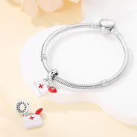 Encantos De Bolas De Plata 925 Para Joyería DIY Serie De Ocupaciones Doctor Artista Musician Enfermera Compatible Con Qikaola Pulseras - details 1