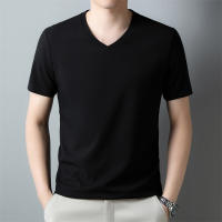 Camiseta Hombre Verano 2024 Cuello V Corta Transpirable Top Casual Polyester Cuidado Manual Talla Única Color Sólido - details 6