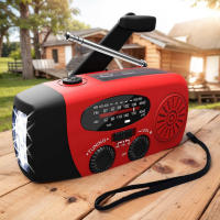 Radio De Emergencia Con Luz De LED Y Crank De Mano 2000mAh AM FM NOAA Solar Tenedor De Emergencias Y Camping Con Cargador De Power Bank - details 0