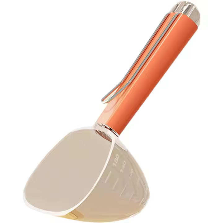 Hoja de control precise de porciones para perros y Gatos. Práctica Cuchara medidora precise para pensión alimenticia Seco. Arroz, Naranja. - 1