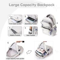 Bonita mochila estética para Niños, Escuela Secundaria, Estudiantes, color sólido mochila de viaje - details 3