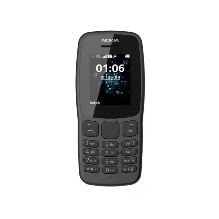 Nokia 106 Dual Sim Gris Oscuro 2018 Libre con Linterna LED, Radio FM, Pantalla de 1,8 Pulgadas - 1