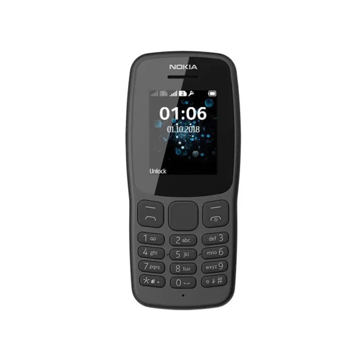 Nokia 106 Dual Sim Gris Oscuro 2018 Libre con Linterna LED, Radio FM, Pantalla de 1,8 Pulgadas - 1