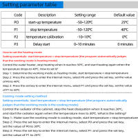 Controlador De Temperatura Inteligente LED Digital 1500W Preciso W2022 AC110/220V Para Hogar Sin Cable De Interfaz - details 5