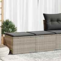 vidaXL Set sofás jardín y cojines 2 pzas ratán sintético acacia beige en color beige y crema/Gris/Marrón y más | acolchados duraderos para sofás de jardín terraza exterior - details 4