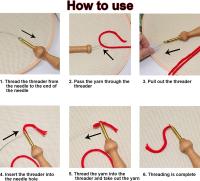 Juego De Herramientas De Bordado 19 Piezas Juego De Agujas De Punched Wooden Handle Para Bordado De Lana Gruesa Set De Agujas Rusas Poka Le Para Principiantes Y DIY - details 3