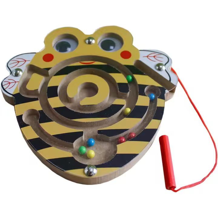 Laberinto de madera con forma de abeja, laberinto interactivo con bolígrafo - 1