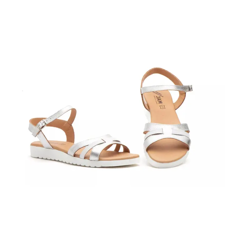 9876 XXL Plata  Hecho en España Sandalias Mujer Plata Numeración: 42-45 Marca: Otras marcas Color: Plata sandalia muy elegante en tallas especiales ideales para el verano y muy comodas para ti que buscas una talla especial y comoda y moderna - 1