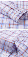 Camisa a Cuadros De Algodón Puro 100% Para Hombres Cuello En V Manga Larga Estilo Casual Comodidad Oficina Trabajo Formal - details 11