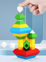 Juguetes Educativos Para Niños Bloques De Construcción Creativos Pyramide Plegable Con Música Material Plástico Sin Batería - details 3