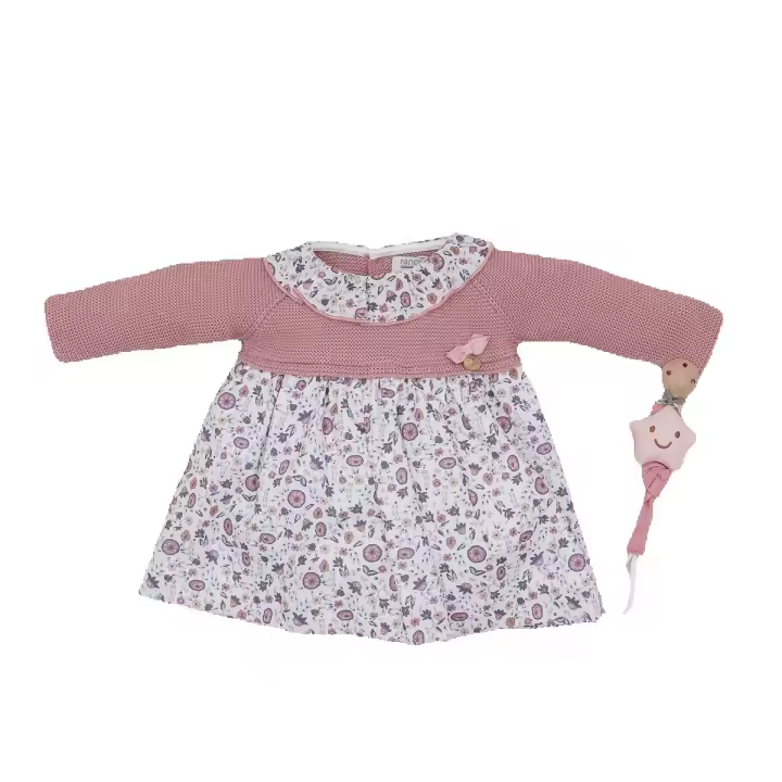 PANCASA 1402210 VESTIDO FLORES ROSE-OBS MADE IN SPAIN - 1
