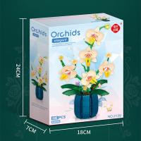 Juego De Construcción De Bloques De Orquídea En Maceta Juguete Educativo De Puzle Creativo Para Decoración De Escritorio Regalo Único Para Niños - details 7