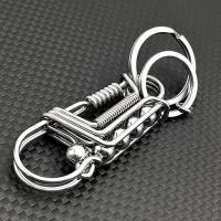 Llavero De Acero Inoxidable Con Hebilla Y Engranajes Estilo Mécanico Para Hombres Adorno De Bola Mate Pequeño Regalo Para Festival - details 5