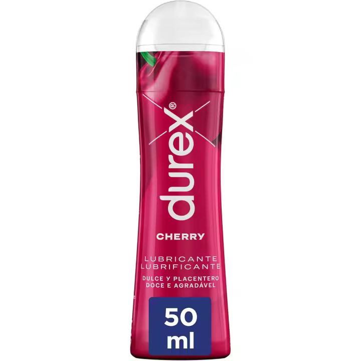 Durex Play Lubricante Cereza, Cherry, 50 ml - lubricante apto para sexo vaginal, anal y oral - 1