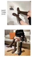 Botas Largas Para Mujer Con Forro Polar Zapatos De Caballero De Otoño E Invierno Européicos Y Americanos Talla 42 - details 16