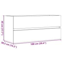 vidaXL Armario para lavabo contrachapada gris hormigón 100x38,5x45 cm - details 7