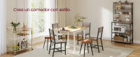 VASAGLE Juego de 2 Sillas de Comedor, Marco de Acero, Estilo Industrial, para Comedor, Salón, Cocina, Gris Carbón y Negro Tinta/Greige Mélange y Gris Mate/Marrón Trigo y Blanco Nube - details 2