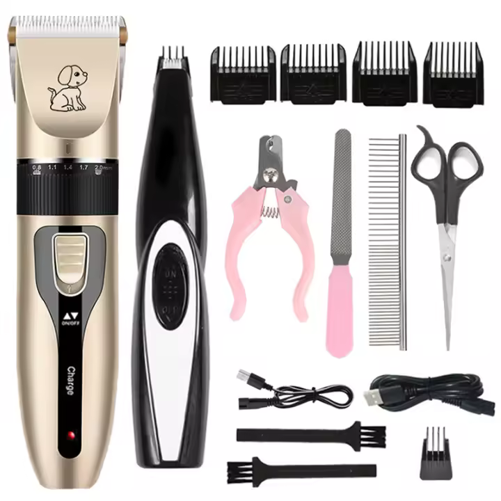 Profesional Cat Dog Hair Clipper Grooming Kit Recargable Pet Hair Trimmer Shaver Set Animales Máquina de Corte de Palo de Bajo Ruido - 1