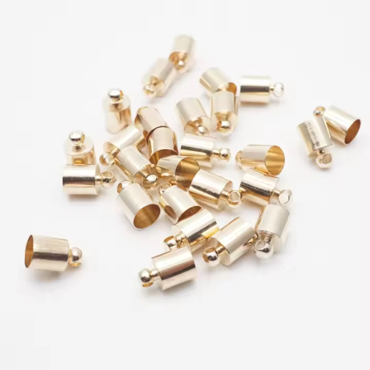 50pcs Trenzado De Cuero Con Cierre De Esferas Para Joyería DIY Tamaño De La Punta Del Cordón De 3-10mm Encabezado De Bola Para Creación De Collares - 1
