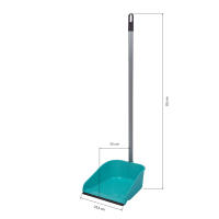 Cofan Recogedor Fijo con Borde de Goma y Mango Metálico | Color: Verde Agua | Ideal para la Limpieza del Hogar - details 0