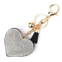 Llavero De Corazón De Cuero Con Borla Y Diamantes Para Mujeres Y Niñas Accesorios Para Bolso Y Mochila Llavero Clásico De Forma De Corazón - details 8
